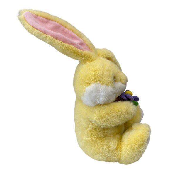Chosun Intl Yellow Plush Bunny Rabbit Purple Flower 9" Easter Spring Ages 3+ - Picture 3 of 8